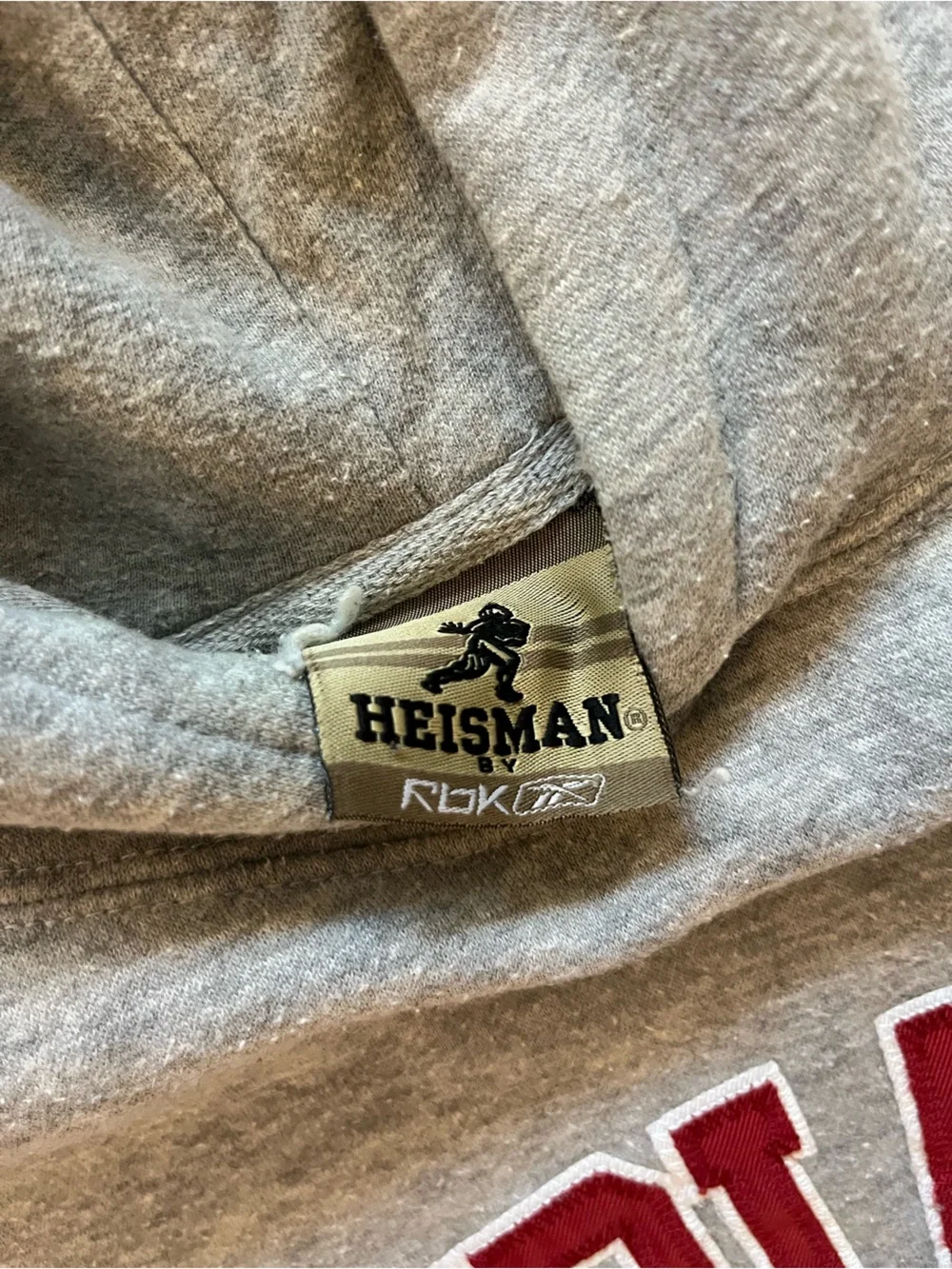Vintage Reebok Heisman Indiana Hoosiers Hoodie Mens Small Grey IU Sweatshirt - Picture 3 of 5